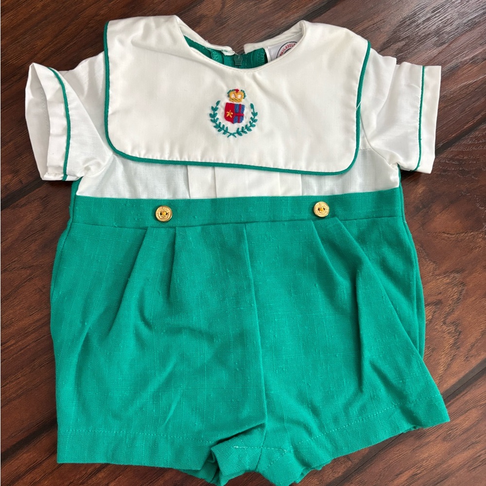 Good Lad Green and White Baby Outfit